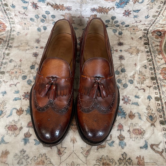 Gucci Brown Leather Tassel Loafers - Picture 3 of 12